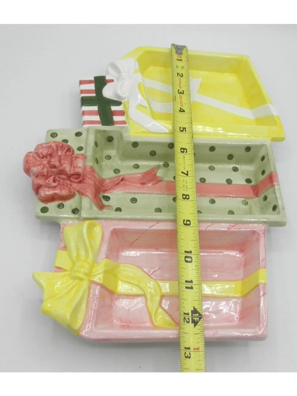 RCPC Ceramic 3-Section Christmas Present Gift Box Serving Tray w/Spode Box